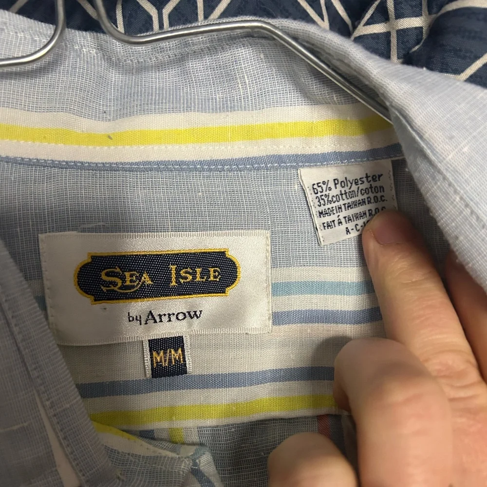 Vintage Coastal Yacht Vibes Eclectic Grandpa Sea Isle Casual Button Down Shirt - Picture 3 of 3